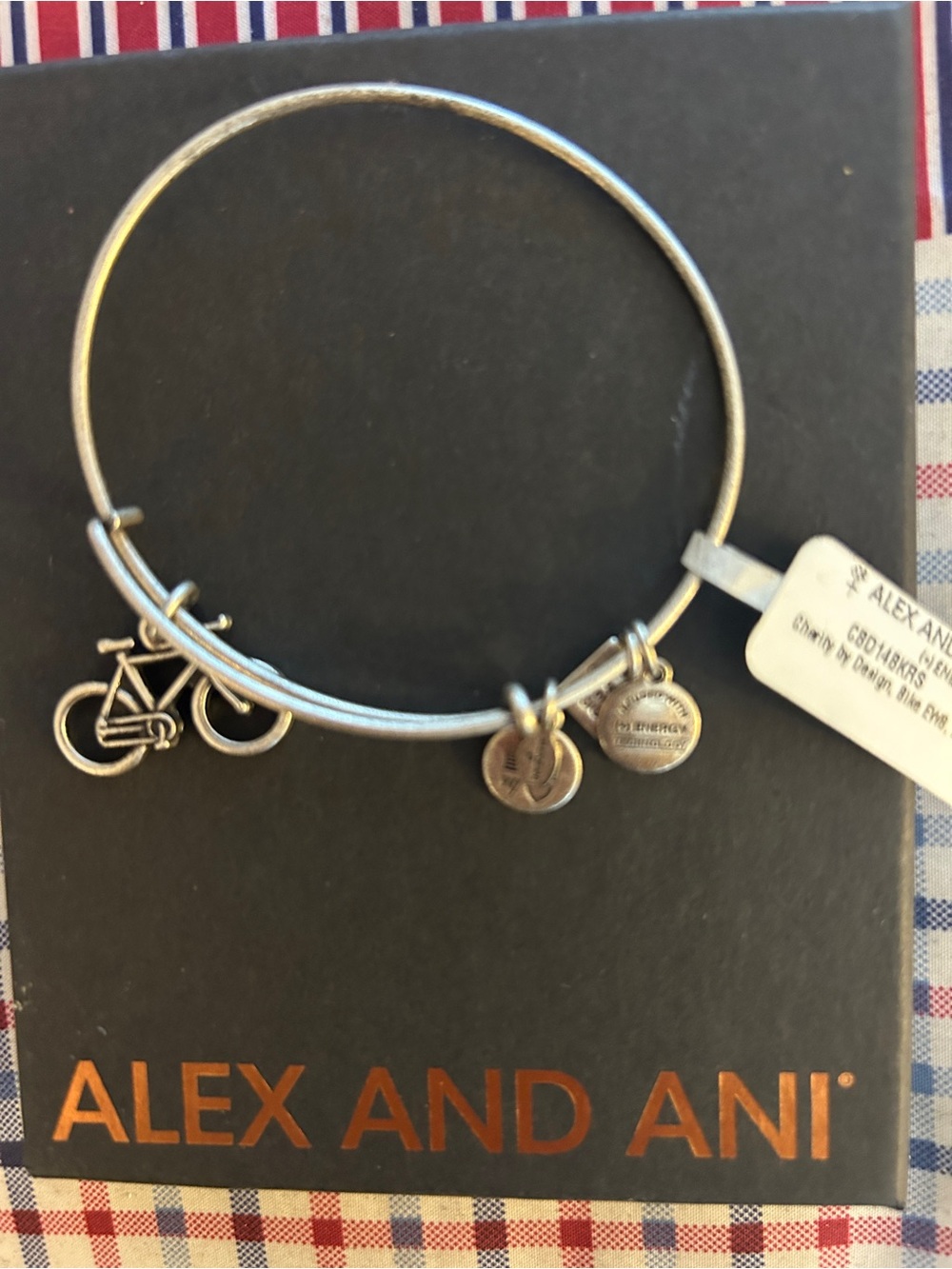 Alex and Ani Silver Bicycle Charm Bangle - Silver Tone